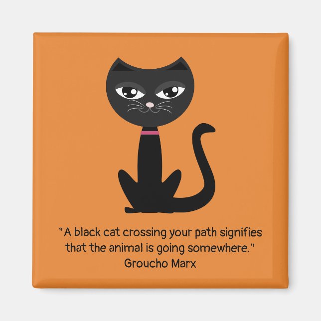 Black cat magnet (Front)