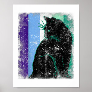 Black Cat Male LGBT LGBTQ Gay MLM Pride Funny Cat  Poster
