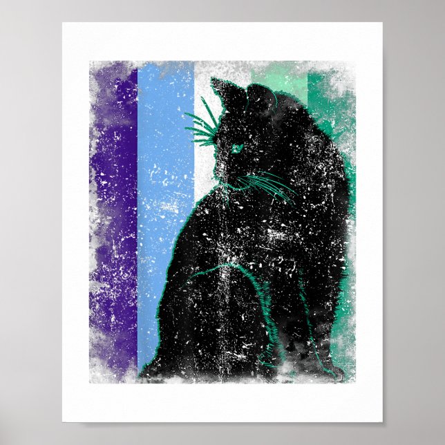 Black Cat Male LGBT LGBTQ Gay MLM Pride Funny Cat  Poster (Front)