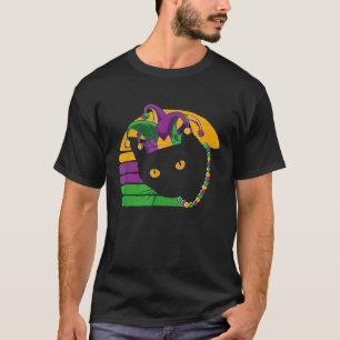 Black Cat Mardi Gras Mask New Orleans Louisiana Pa T-Shirt