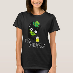 Black Cat Mask with Green Beer St Patricks Day Tee