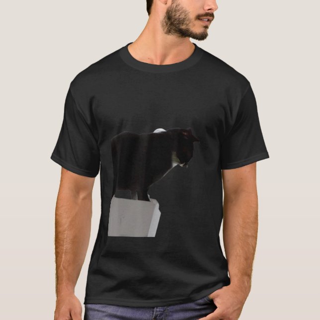 Black cat meme witty kitten T-Shirt (Front)