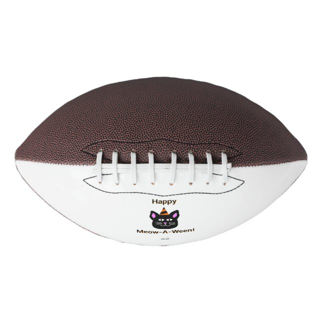 Black Cat Meow-A-Ween Football (Front)
