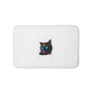 Black Cat Meowgic, Halloween Witch, Witchcraft Pen Bath Mat