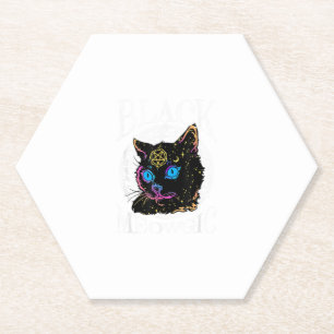 Black Cat Meowgic, Halloween Witch, Witchcraft Pen Paper Coaster