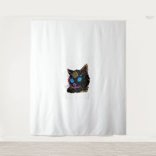 Black Cat Meowgic, Halloween Witch, Witchcraft Pen Tapestry