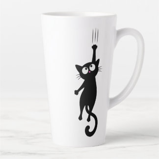 Black Cat Minimalist Wall Art Printable, Cute Mode Latte Mug