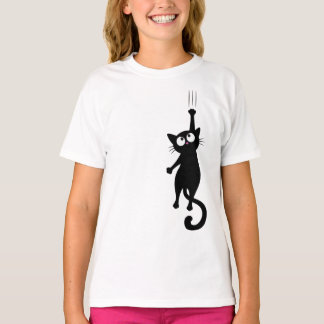 Black Cat Minimalist Wall Art Printable, Cute Mode T-Shirt