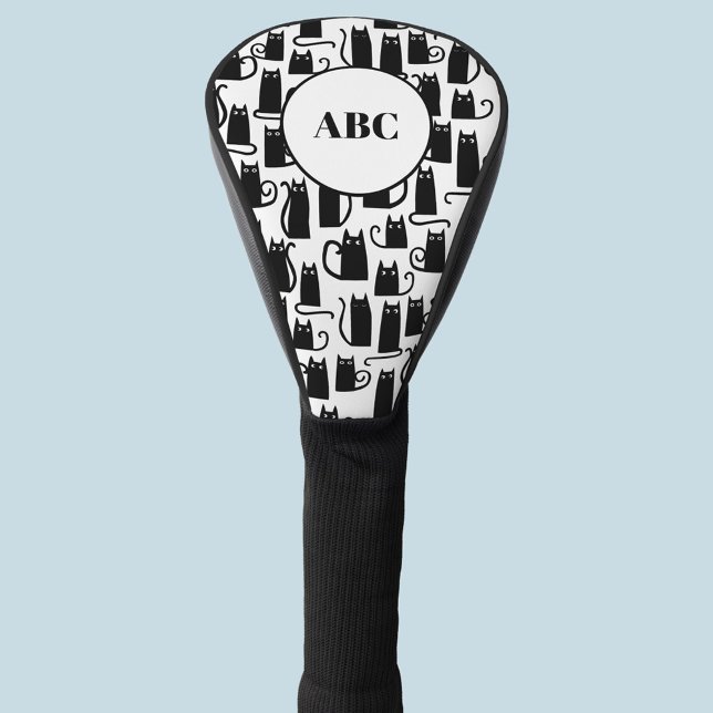 Black Cat Monogram Golf Head Cover (Creator Uploaded)