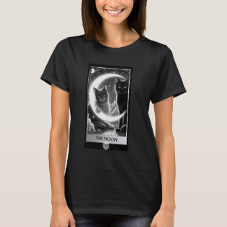 Black Cat Moon Celestial Tarot Card Design T-Shirt