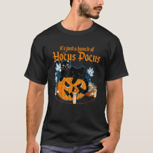 Black Cat Moon Funny Halloween Costume Bunch Of Ho T-Shirt