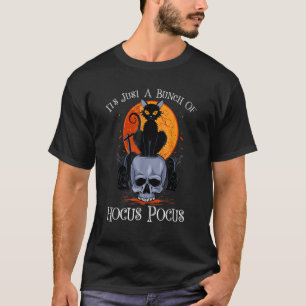 Black Cat Moon Halloween Costume Bunch of Hocus Po T-Shirt