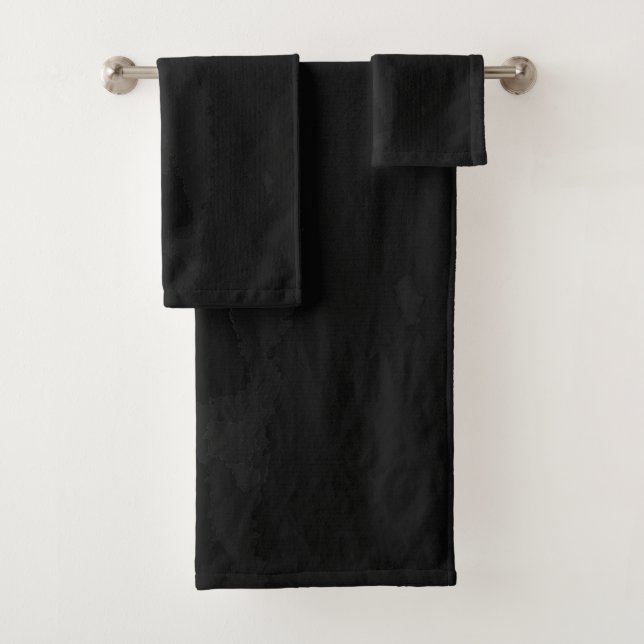 Black Cat Moonlight Silhouette Bath Towel Set (Insitu)