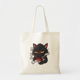 Black Cat Morning Coffee Tote Bag