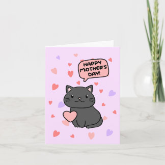 Black Cat Mother's Day Card