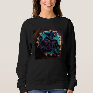 Black Cat Motorbike Cookies Sweatshirt