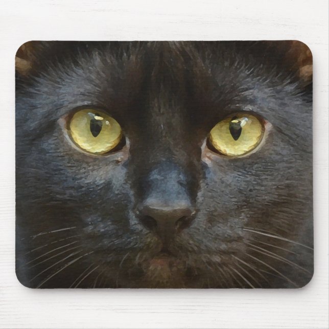 Black cat mouse pad (Front)