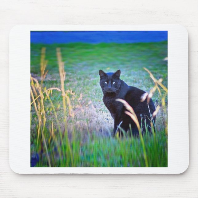 Black Cat Mouse Pad (Front)