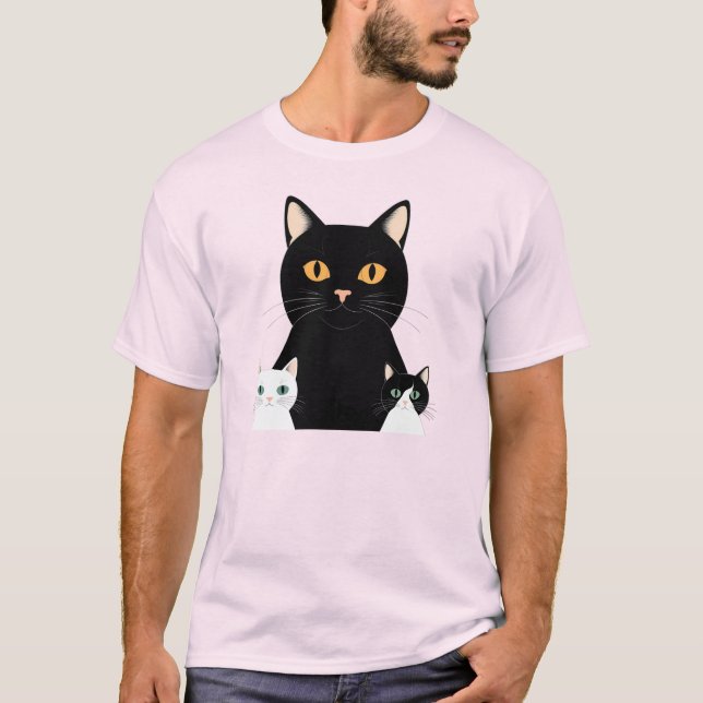 black cat mum T-Shirt (Front)
