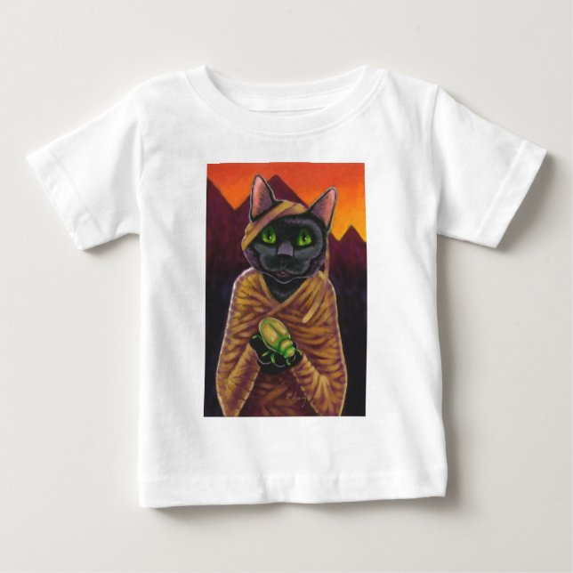 Black Cat Mummy Baby T-Shirt (Front)