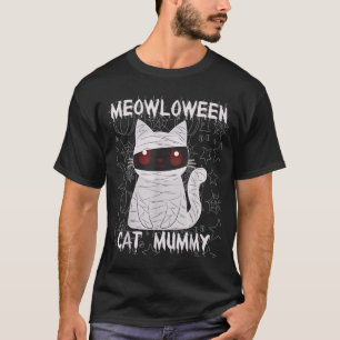 Black Cat Mummy Halloween T-Shirt