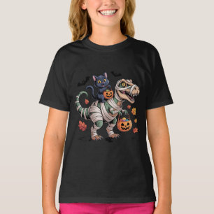 Black Cat & Mummy T-Rex Halloween Ride  T-Shirt