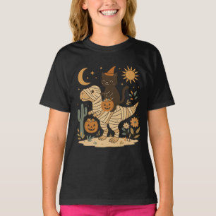 Black Cat & Mummy T-Rex Halloween Ride T-Shirt