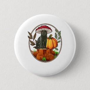 Black Cat Mushroom-Shirt Baby Boy Toddler Cute Cot 6 Cm Round Badge