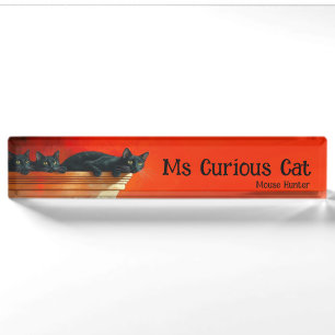 black cat nameplate