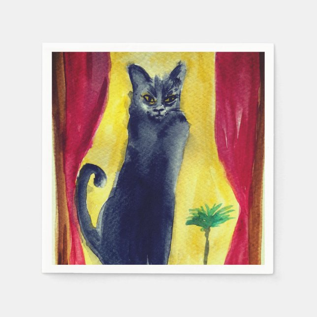 Black Cat  Napkin (Front)