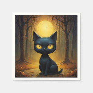 Black cat napkin