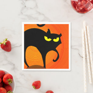 Black Cat Napkin