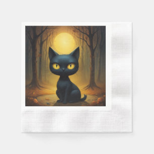 Black cat  napkin