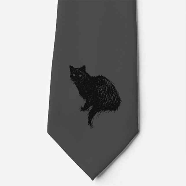Black Cat | Neck Tie | Charcoal and Black (Creator Uploaded)