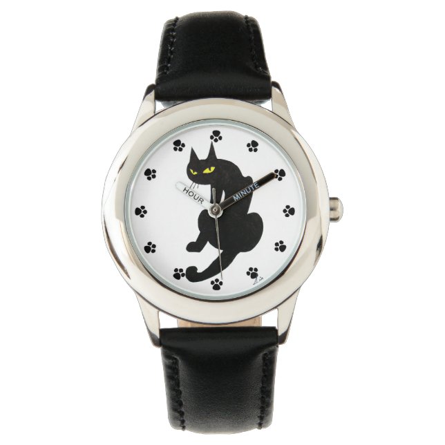 BLACK CAT NINJA  Paws WRIST WATCH (Front)