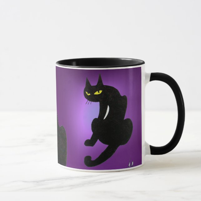 BLACK CAT NINJA Purple Mug (Right)