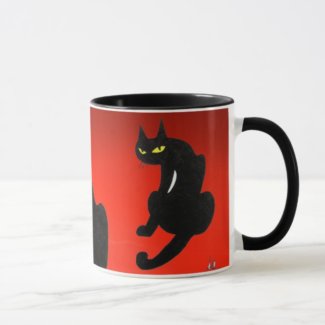 BLACK CAT NINJA Red Mug (Right)