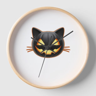 Black Cat on a Bicycle Black Cat Art Classic T-Shi Clock