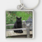 Black Cat on a Bridge Keychain