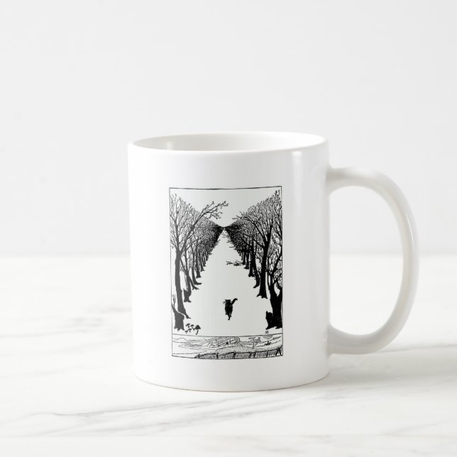 Black Cat on a Lonely Trail Artwork Coffee Mug (Right)