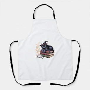 Black Cat on Spell Books Classic T-Shirt Apron