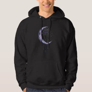 Black Cat On The Purple Moon With Hat Witch Hallow Hoodie
