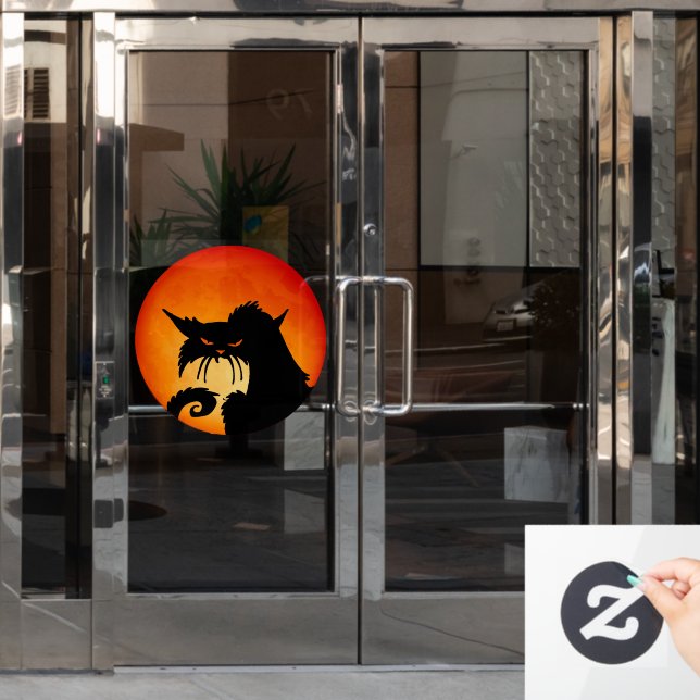 Black Cat Orange Moon (Office Door)