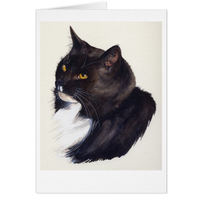 Black Cat Painted in Watercolour (Front)