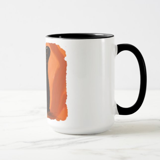 Black cat painting, mug (Right)