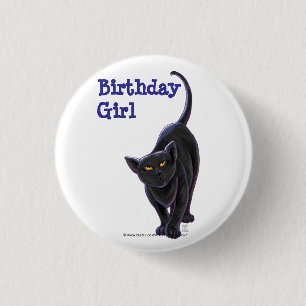 Black Cat Party Centre 3 Cm Round Badge