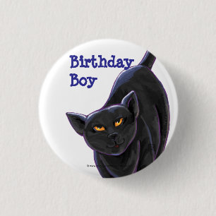 Black Cat Party Centre 3 Cm Round Badge