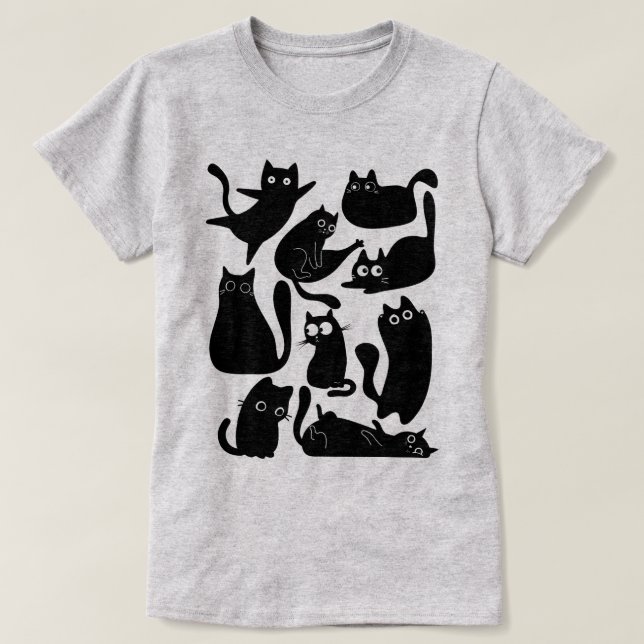 Black cat party T-Shirt (Design Front)