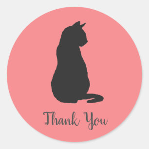 Black Cat Party Thank You Stickers
