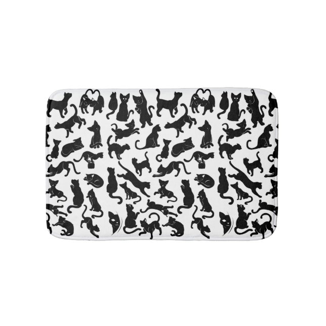 Black Cat Pattern Bath Mat (Front)